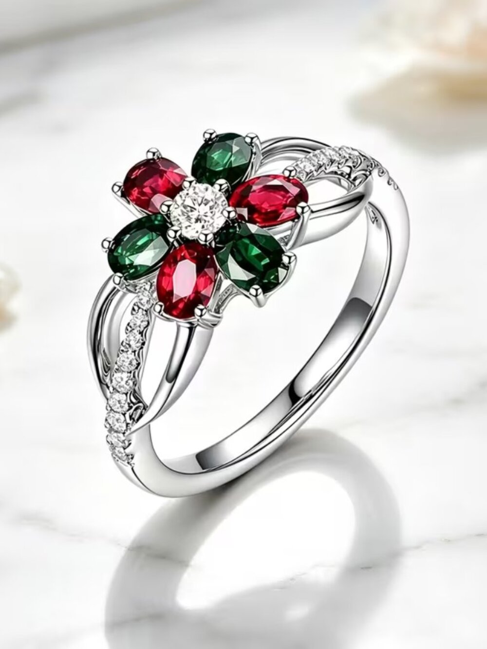 Two-Color Water Drop Ring Size 7 - New